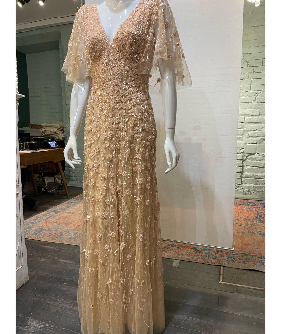 ELIE SAAB Золотое шелковое вечернее платье, фото 6