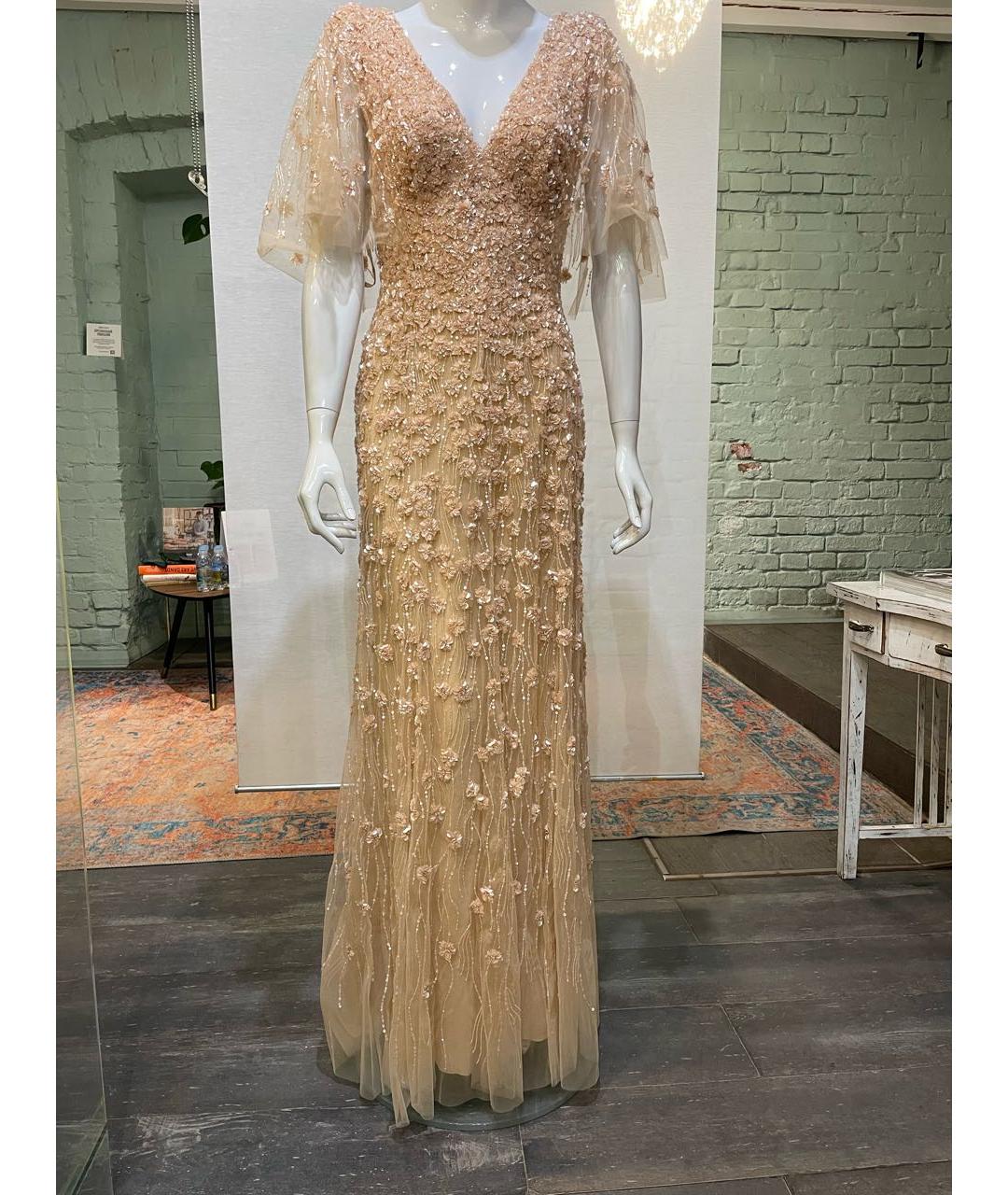 ELIE SAAB Золотое шелковое вечернее платье, фото 9