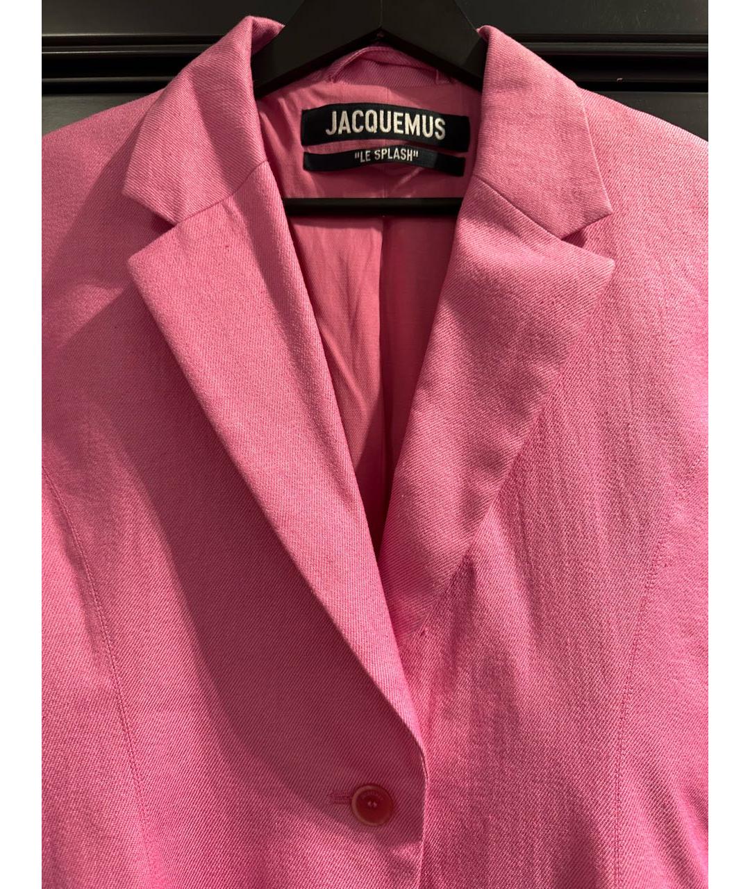 JACQUEMUS Розовый хлопковый жакет/пиджак, фото 3