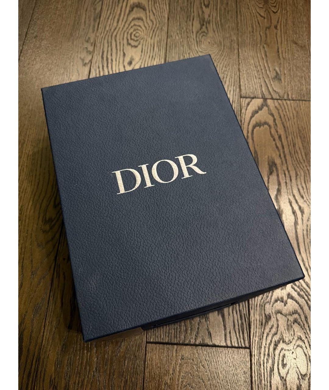 CHRISTIAN DIOR Антрацитовые кожаные шлепанцы, фото 8