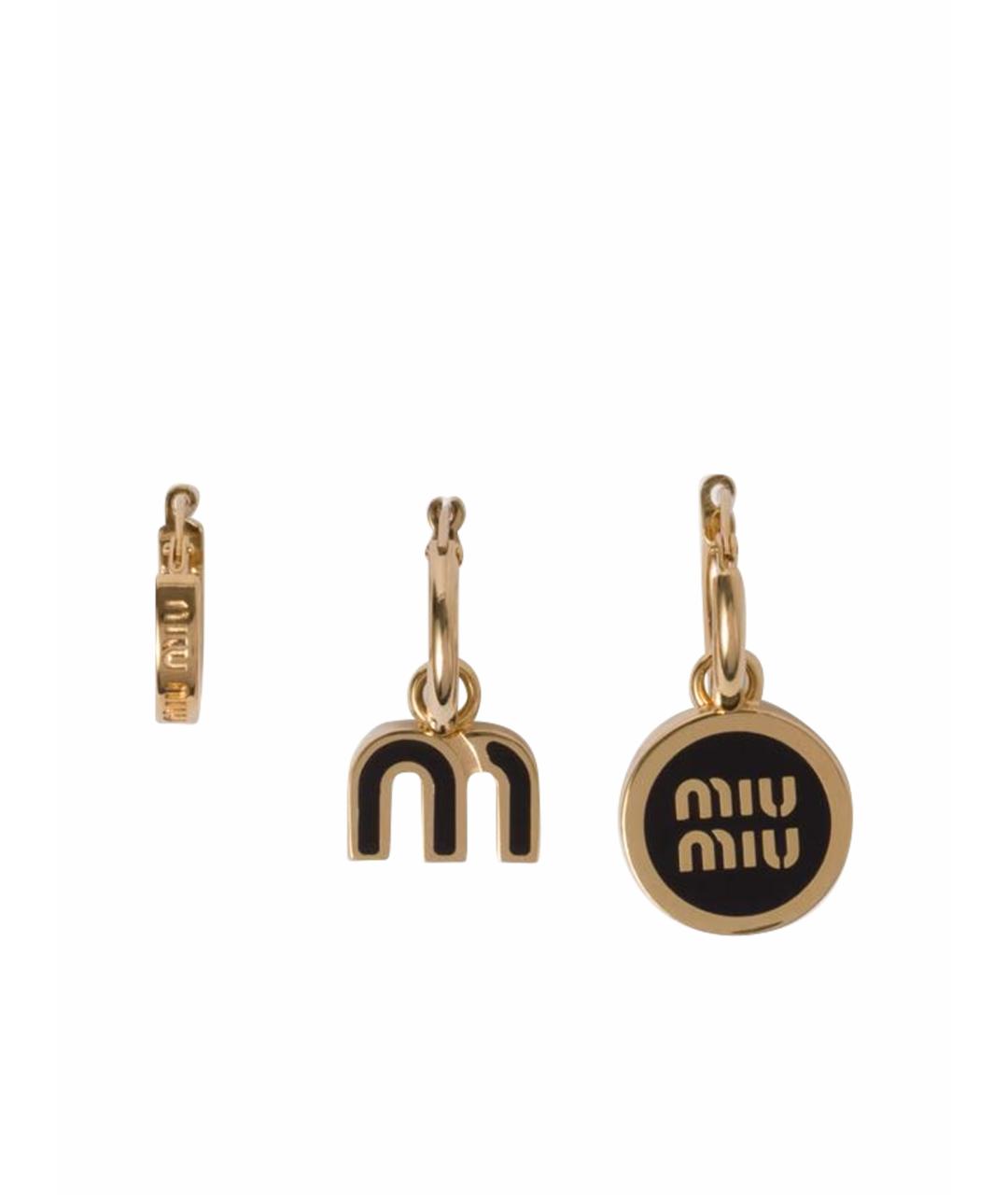 MIU MIU Золотые латунные серьги, фото 1
