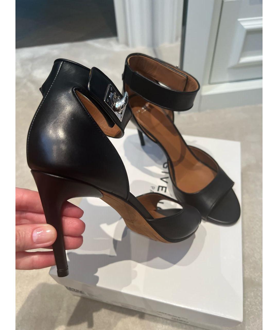 GIVENCHY Черные кожаные босоножки, фото 3