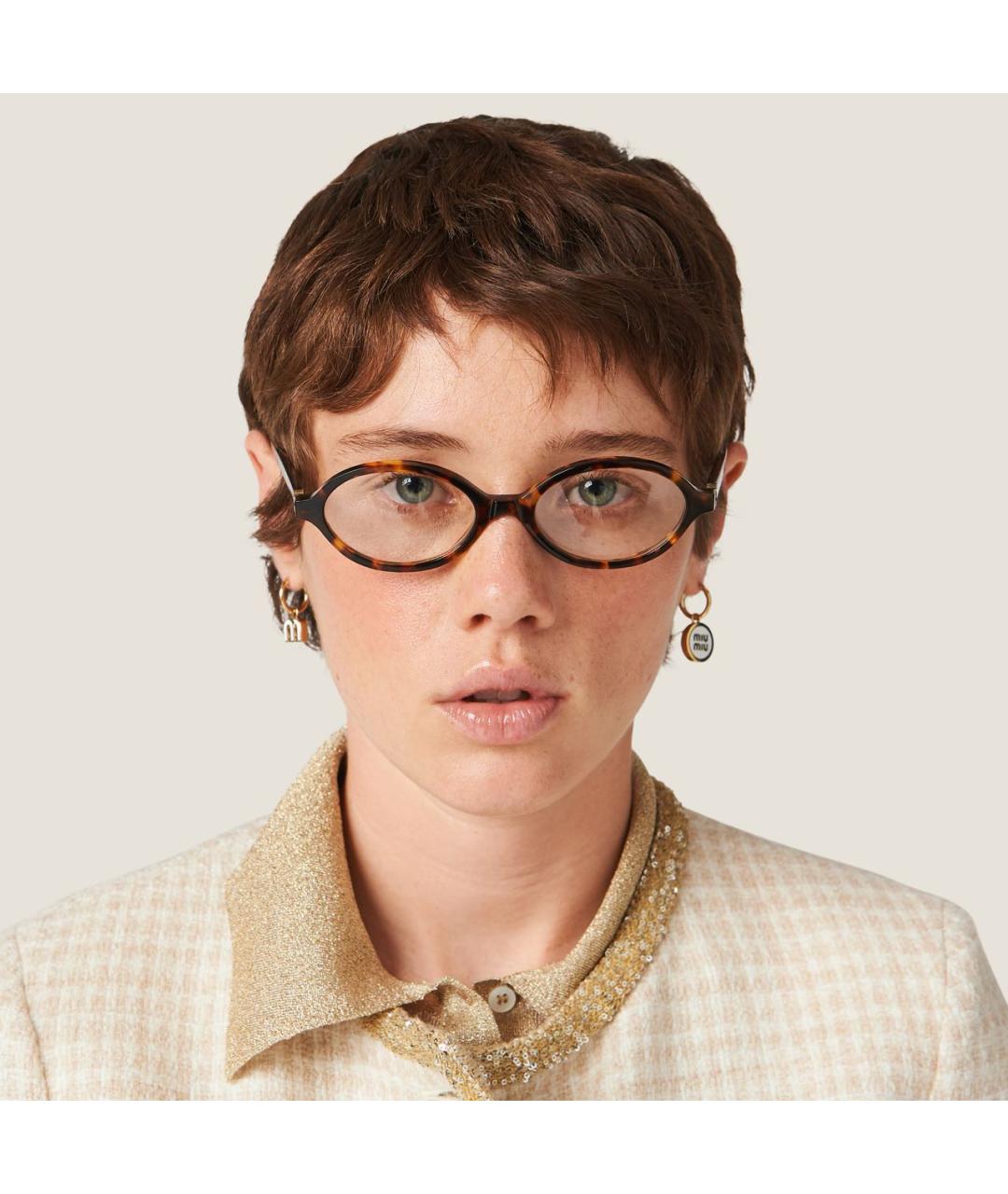 MIU MIU Белые латунные серьги, фото 2