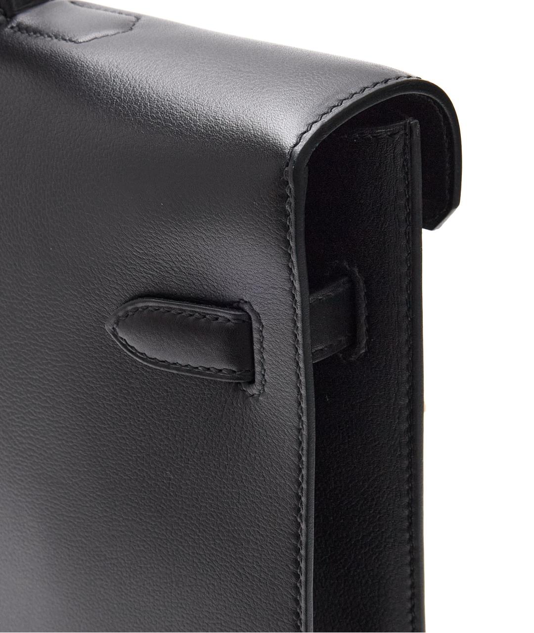 HERMES Черный кожаный портфель, фото 6