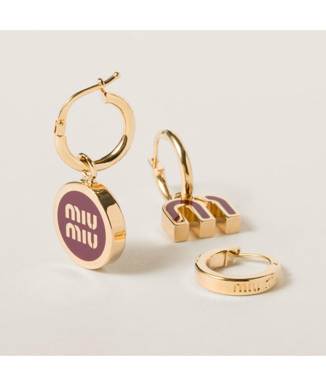 MIU MIU Красные латунные серьги, фото 2