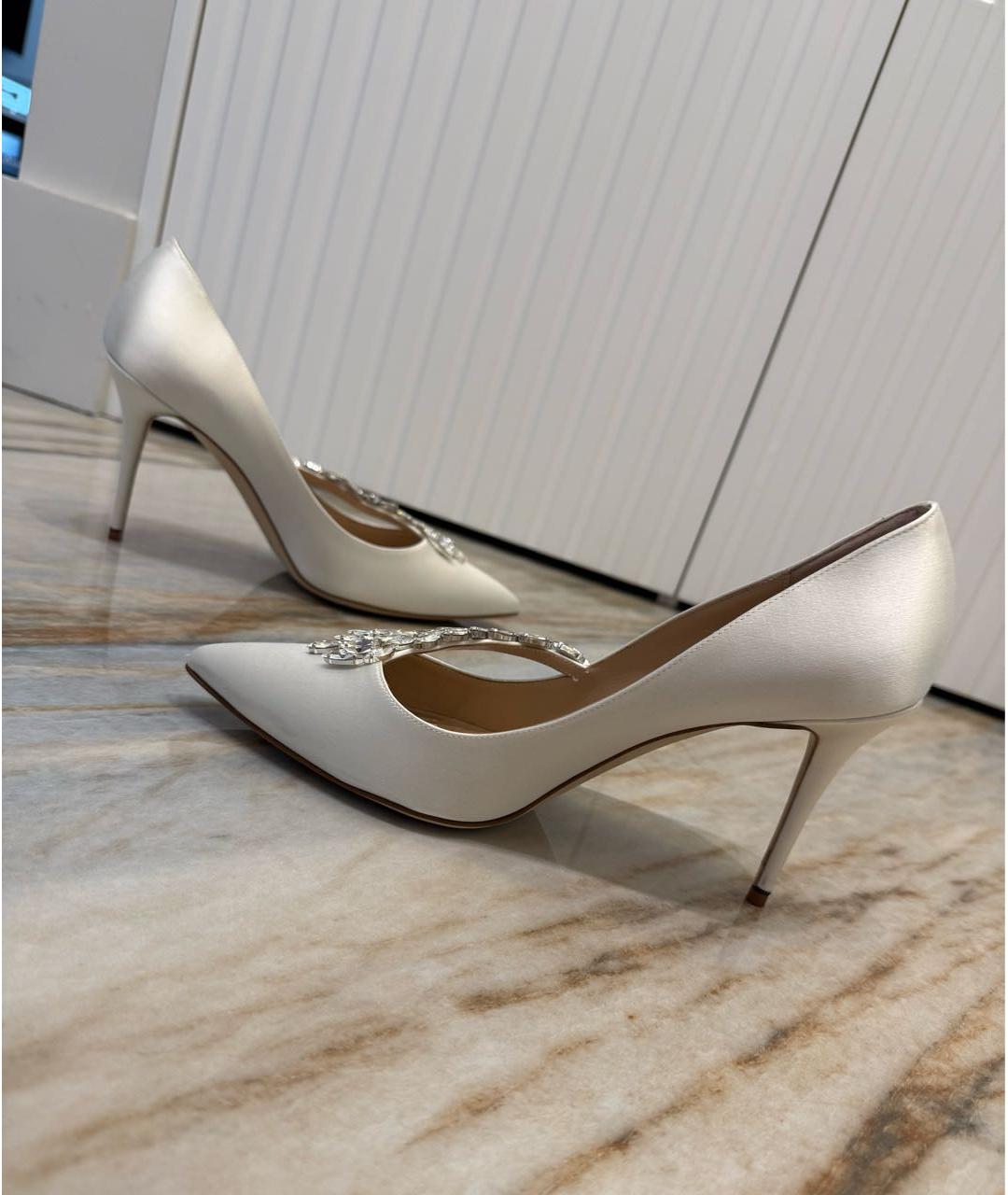 MANOLO BLAHNIK Белые текстильные туфли, фото 5