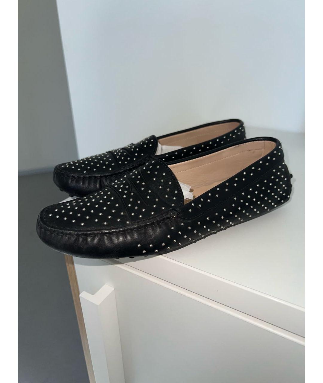 TOD'S Черные кожаные мокасины, фото 3