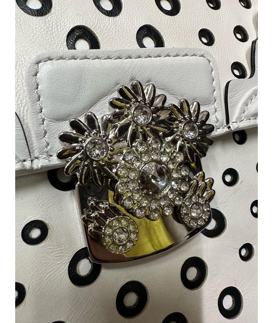 ALEXANDER MCQUEEN Белая кожаная сумка с короткими ручками, фото 5
