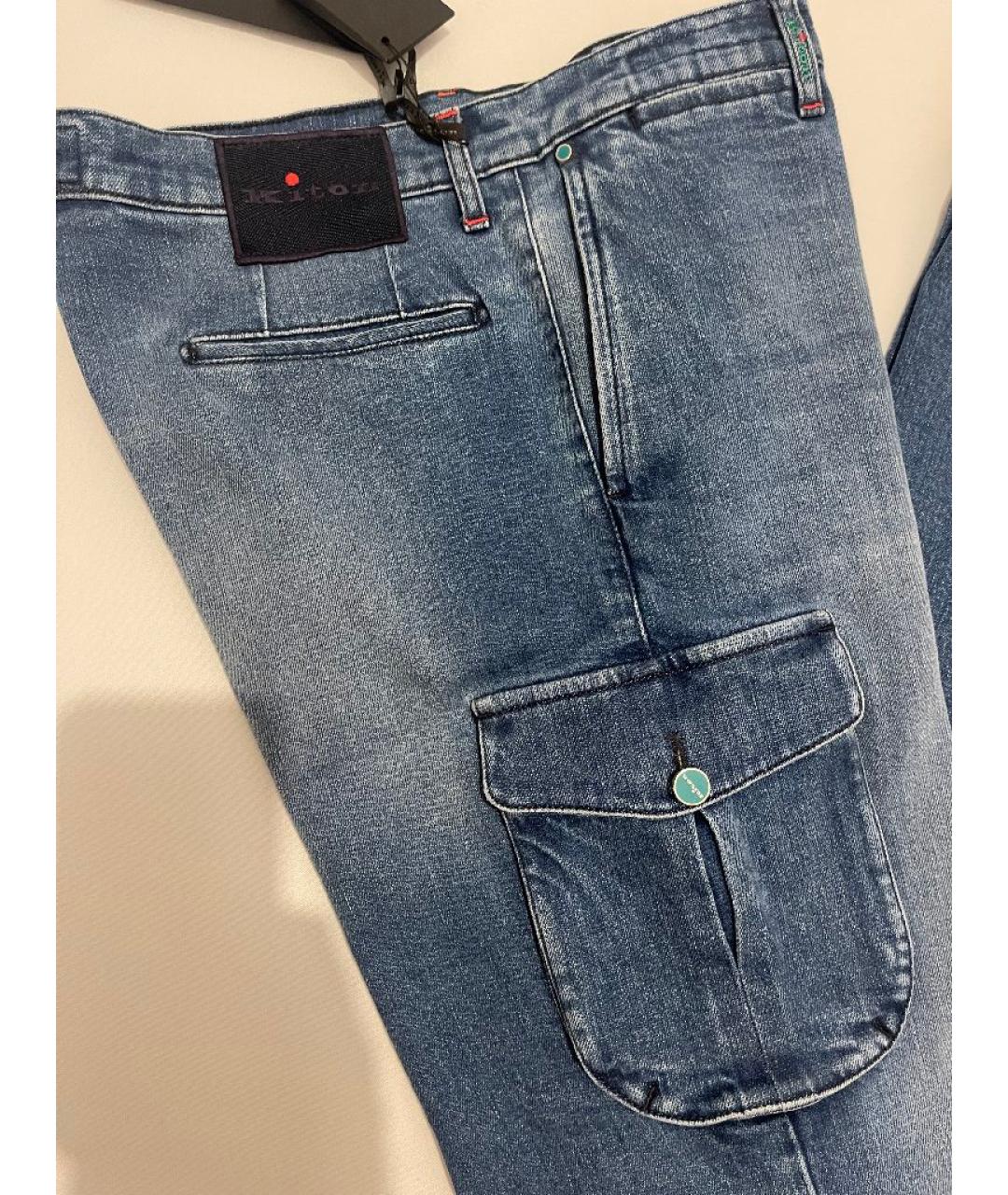 KITON Голубые хлопко-эластановые джинсы, фото 3