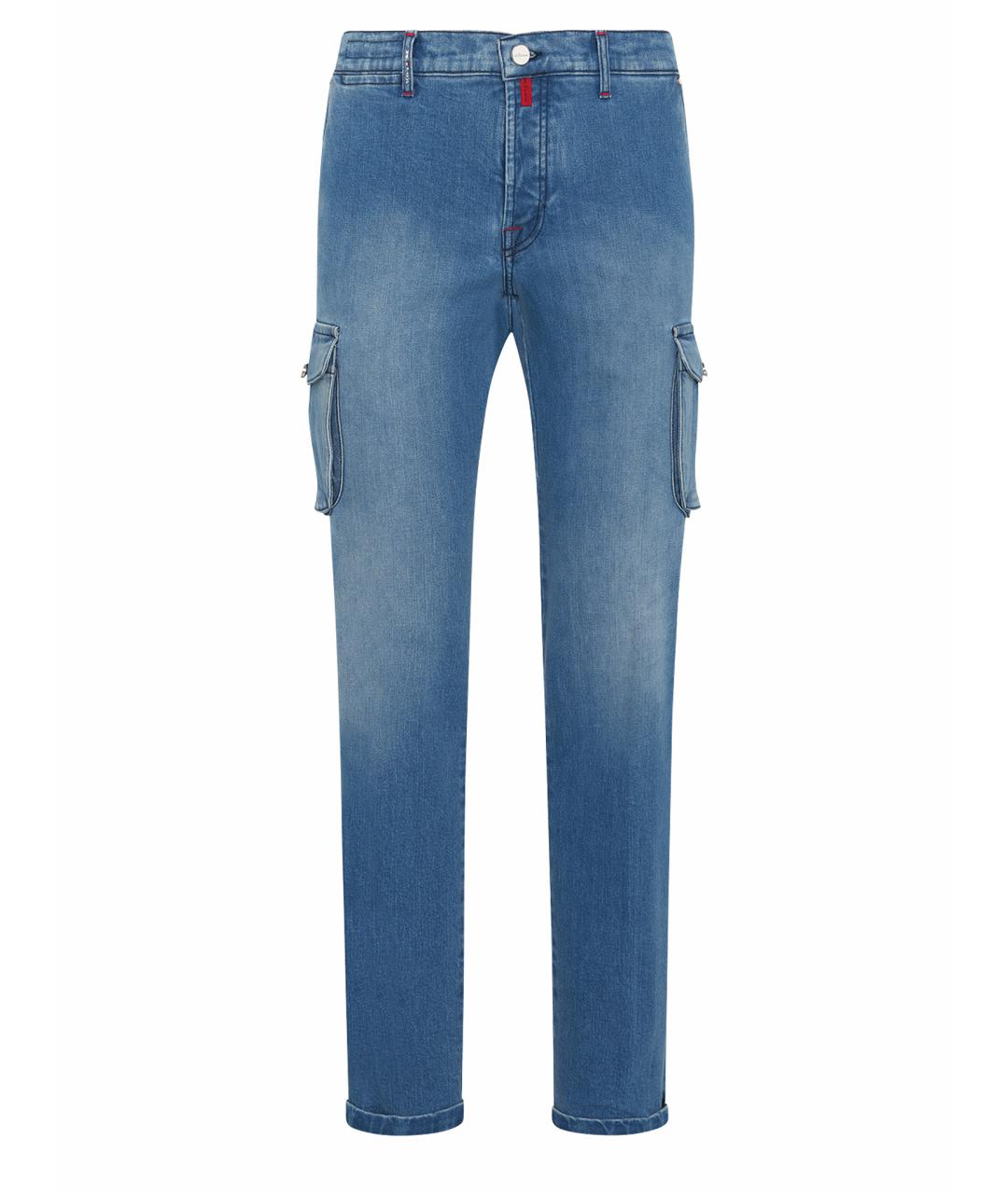 KITON Голубые хлопко-эластановые джинсы, фото 1