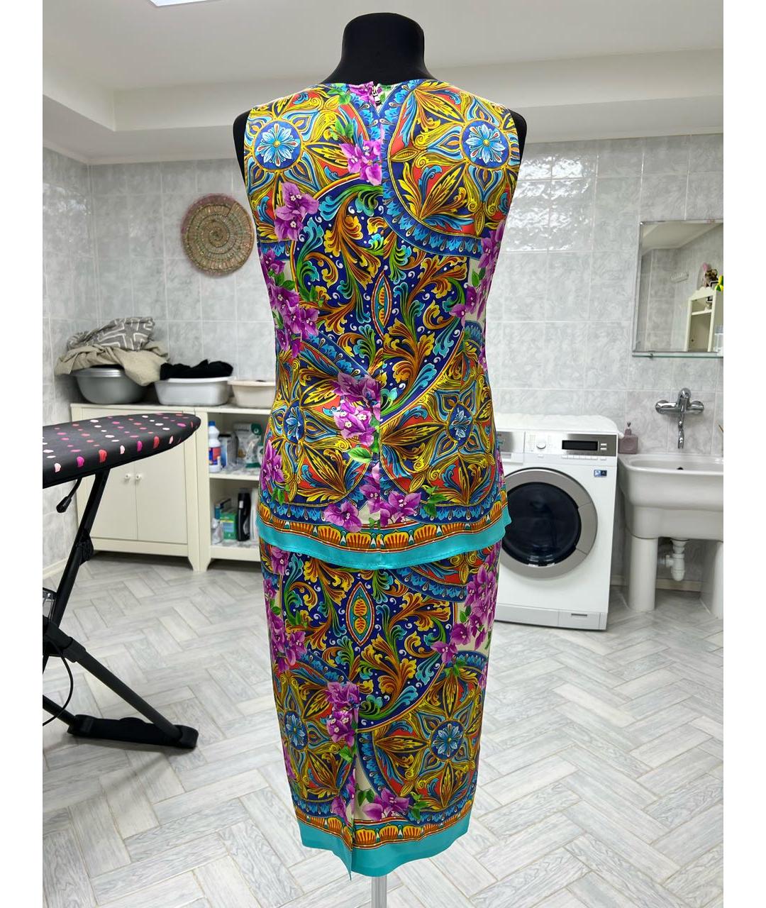 DOLCE&GABBANA Мульти шелковый костюм с юбками, фото 2