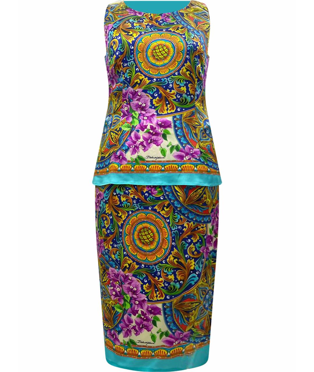 DOLCE&GABBANA Мульти шелковый костюм с юбками, фото 1