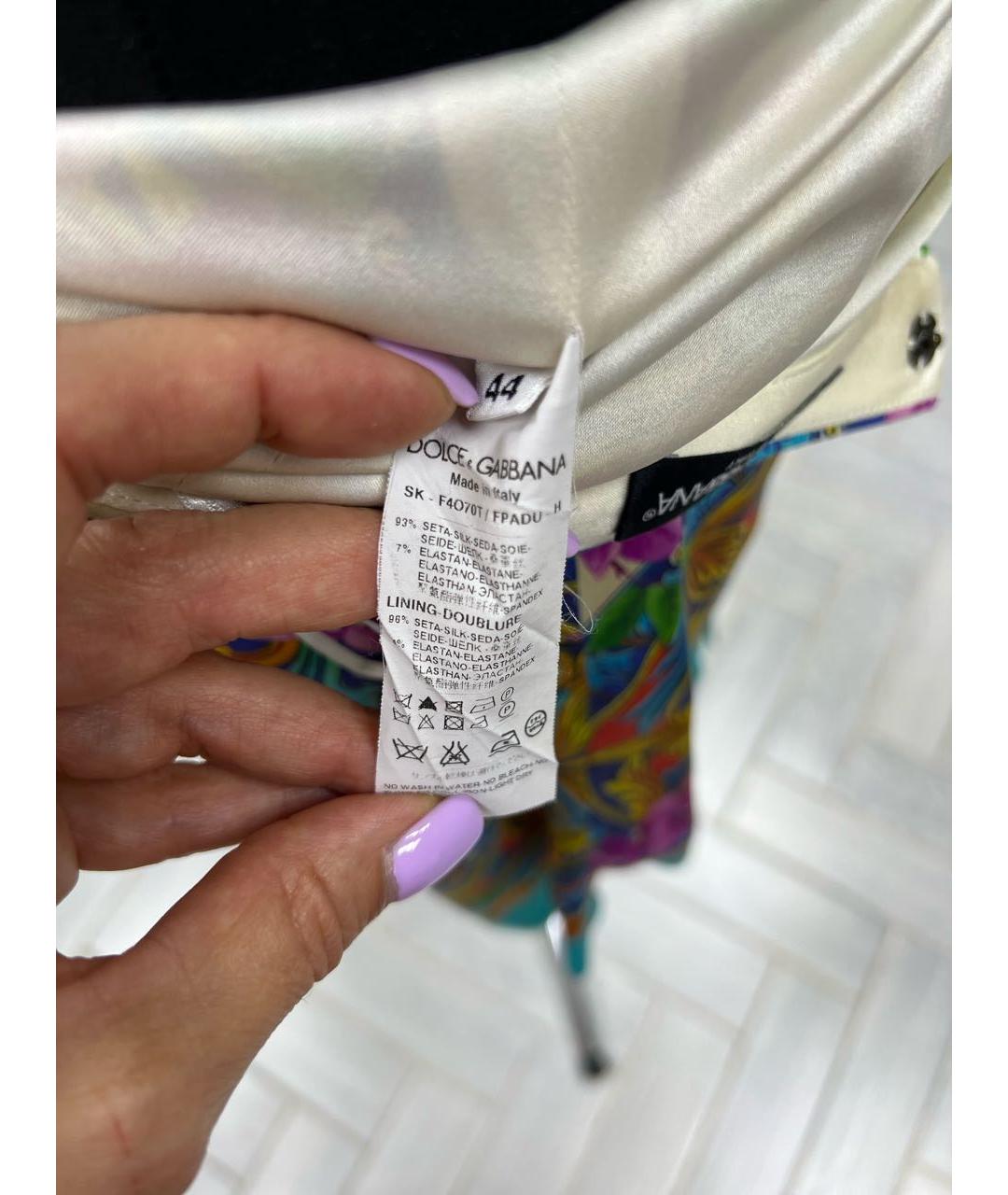DOLCE&GABBANA Мульти шелковый костюм с юбками, фото 4