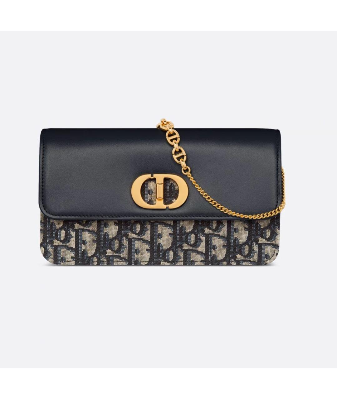 CHRISTIAN DIOR Темно-синяя жаккардовая сумка через плечо, фото 4