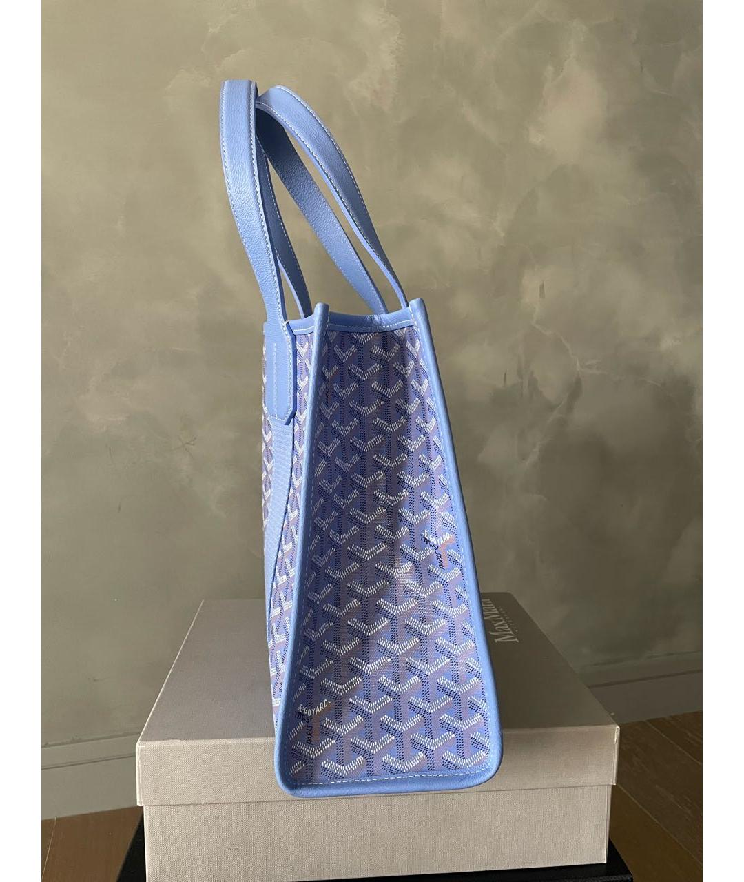 GOYARD Бирюзовая кожаная сумка тоут, фото 6