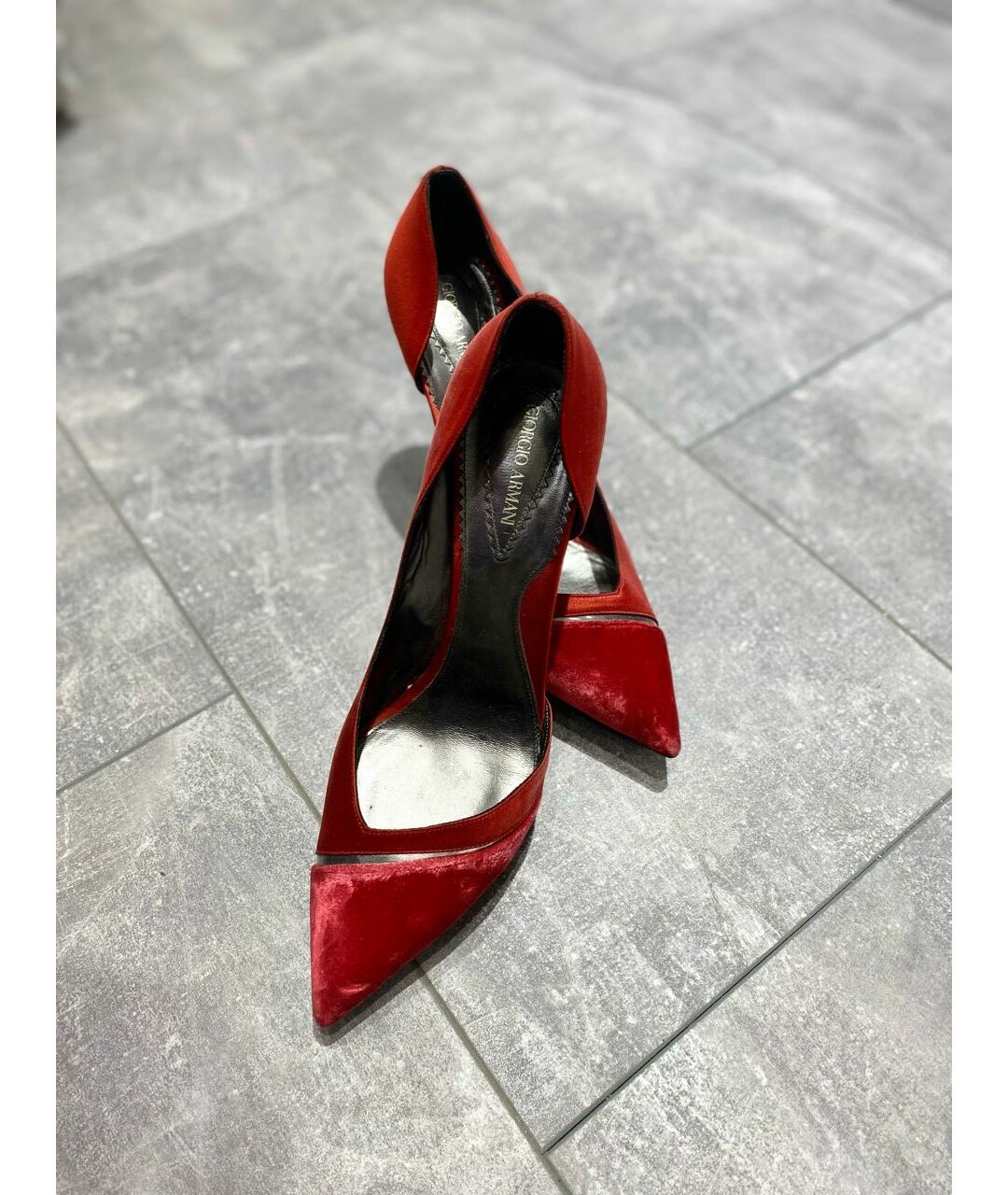 GIORGIO ARMANI Красные замшевые туфли, фото 3