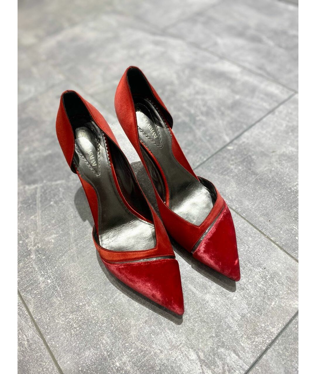 GIORGIO ARMANI Красные замшевые туфли, фото 2
