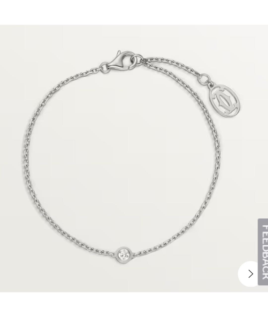 CARTIER Серебрянный браслет из белого золота, фото 2