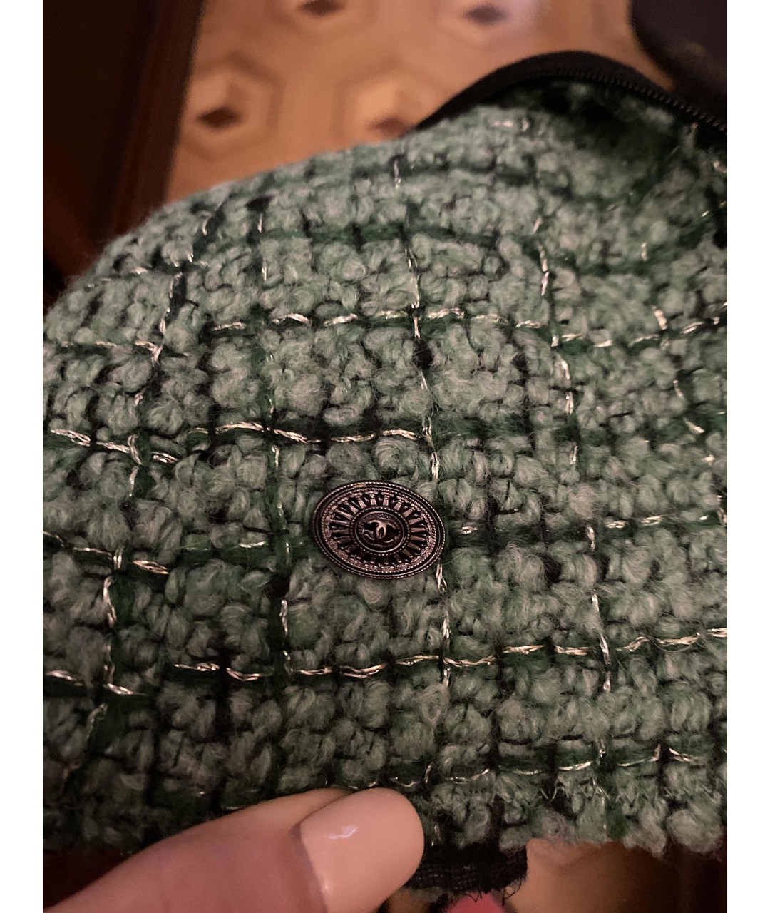 CHANEL PRE-OWNED Зеленый твидовый корсет, фото 4