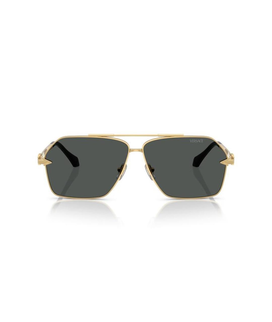 VERSACE Золотые металлические солнцезащитные очки, фото 2