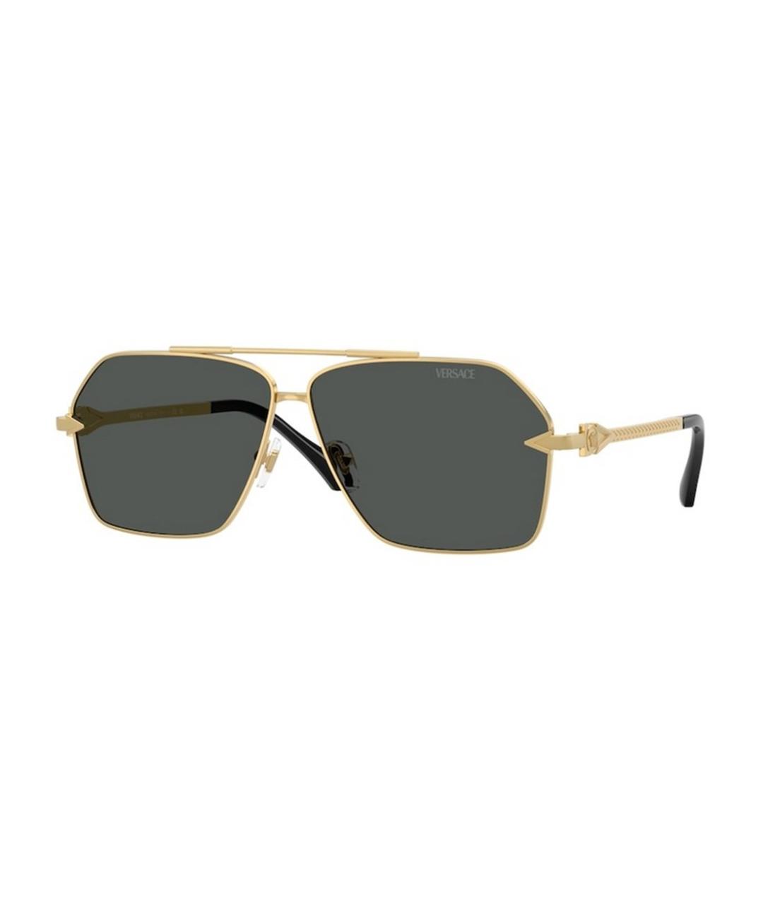 VERSACE Золотые металлические солнцезащитные очки, фото 1