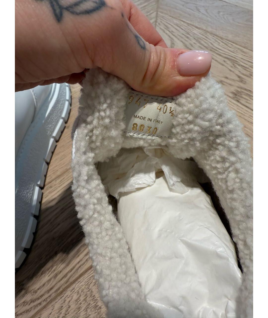 PRADA Белые кожаные кеды, фото 5