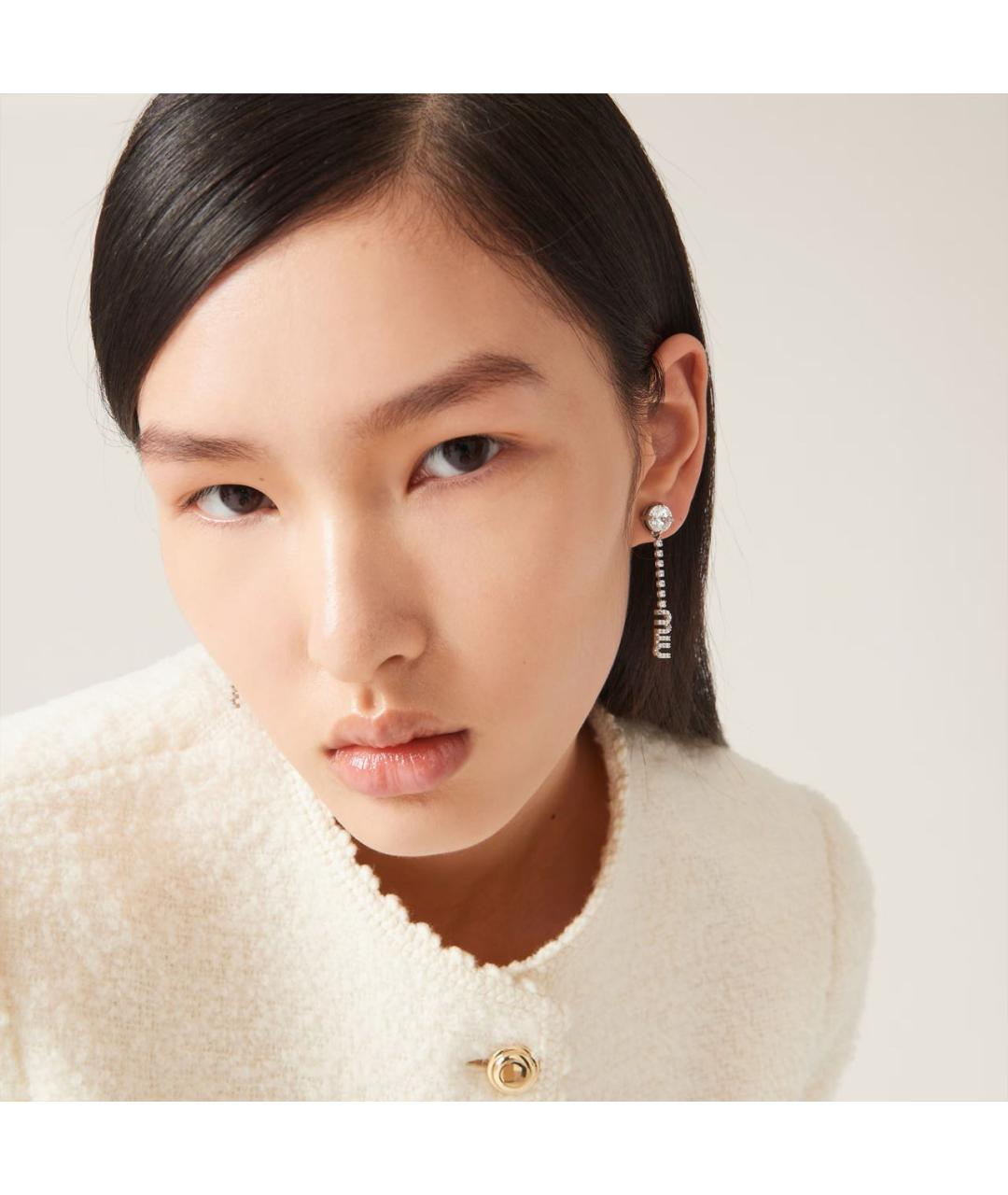 MIU MIU Серебряные латунные серьги, фото 3