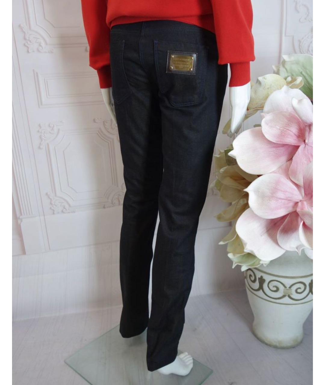 DOLCE&GABBANA Черные хлопковые прямые джинсы, фото 2