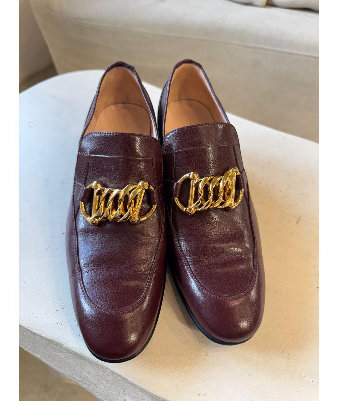 GUCCI Бордовые кожаные туфли, фото 2