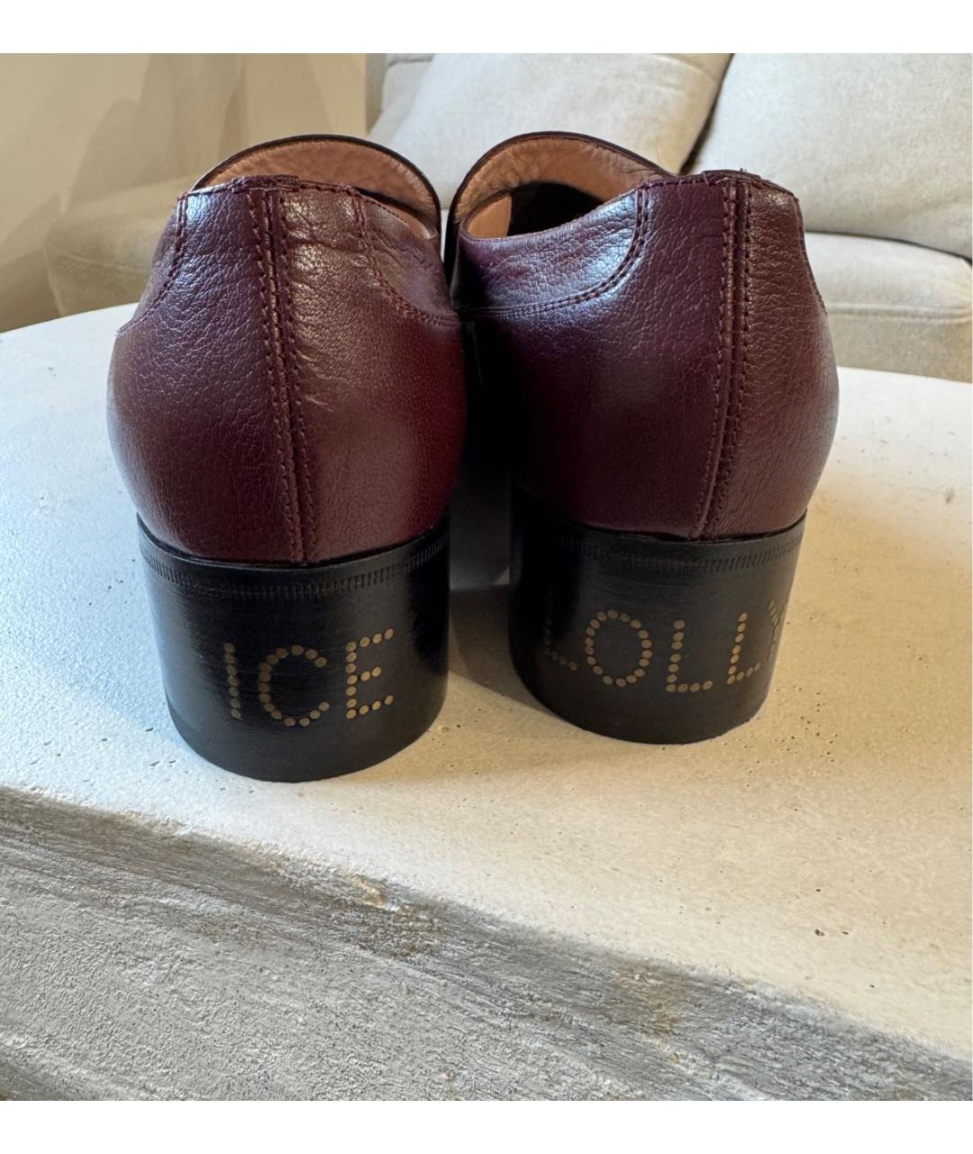 GUCCI Бордовые кожаные туфли, фото 4