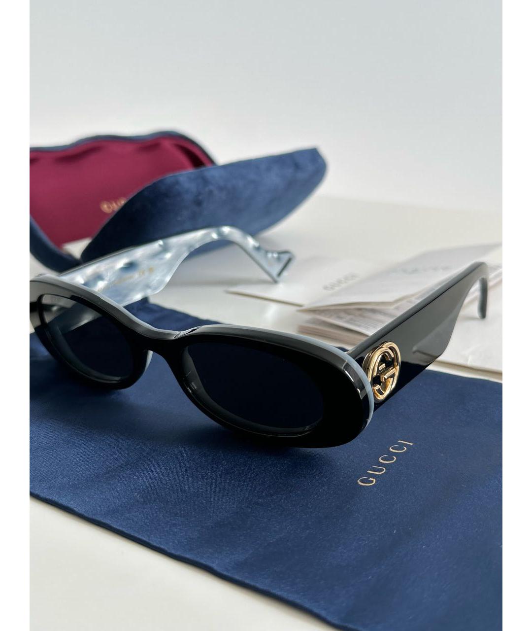 GUCCI Черные пластиковые солнцезащитные очки, фото 2