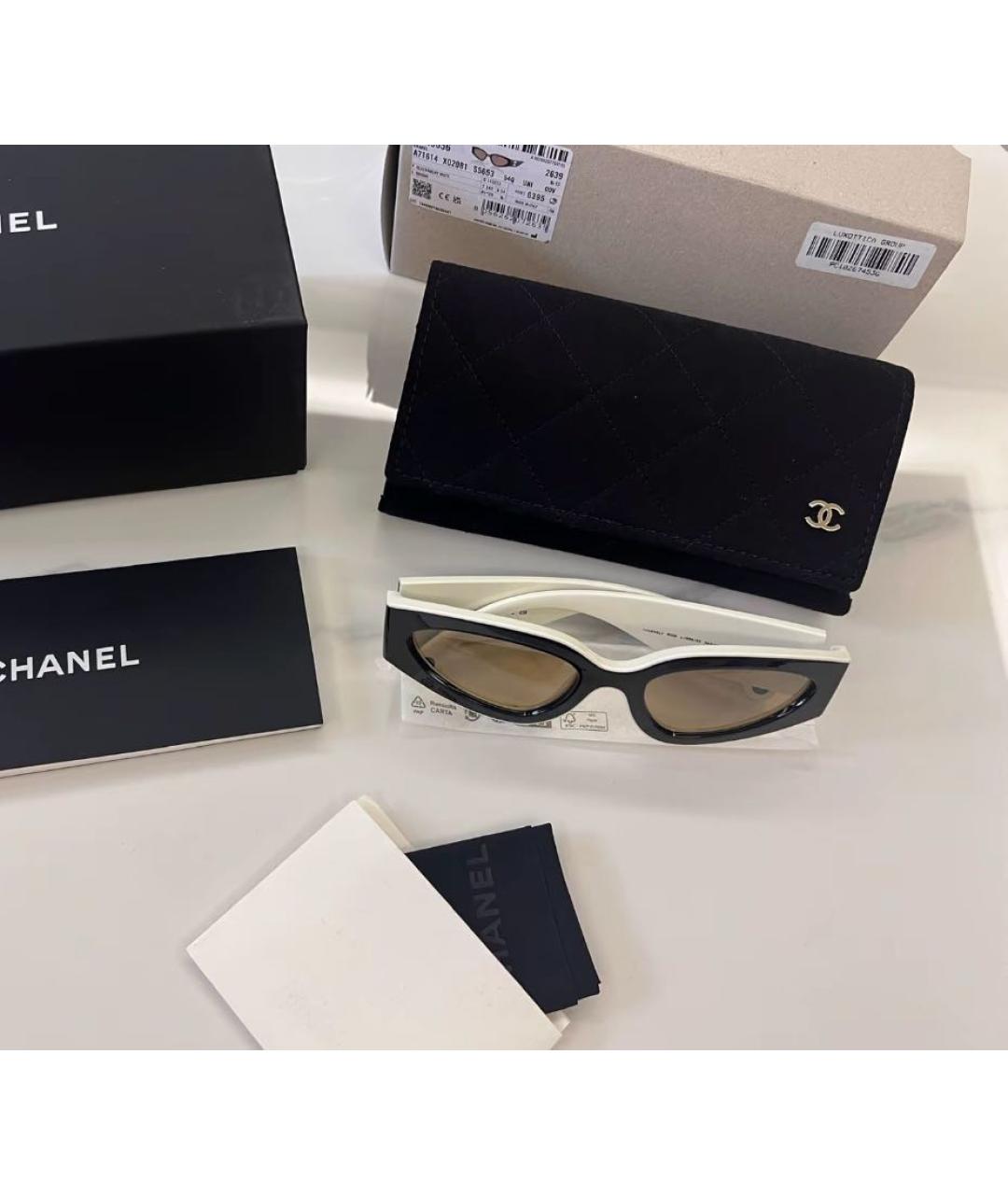 CHANEL Черные пластиковые солнцезащитные очки, фото 7