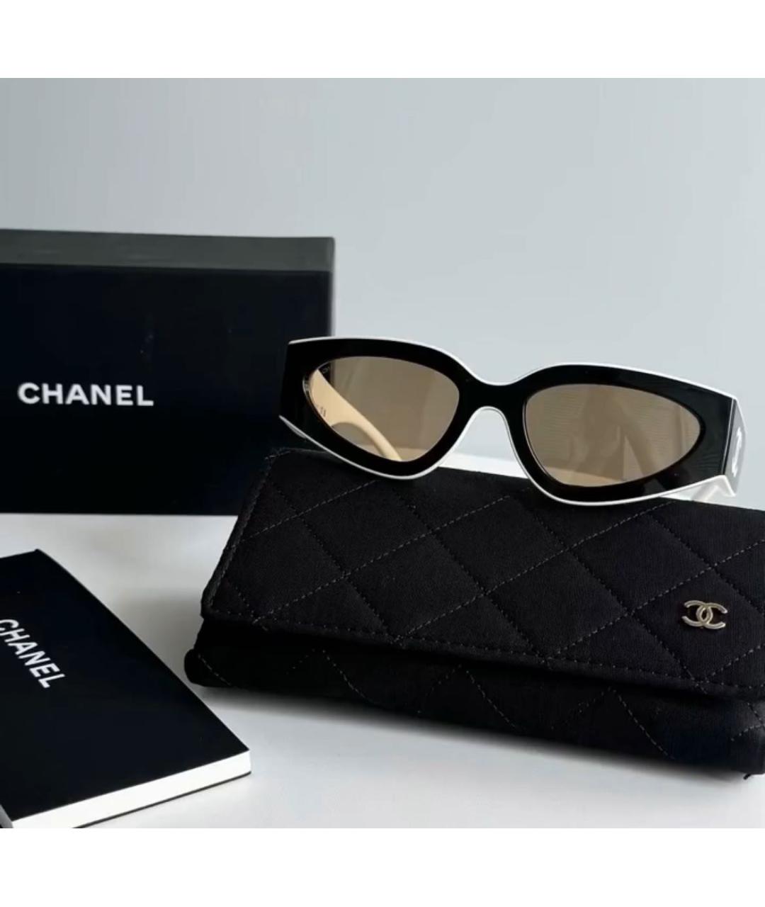 CHANEL Черные пластиковые солнцезащитные очки, фото 3