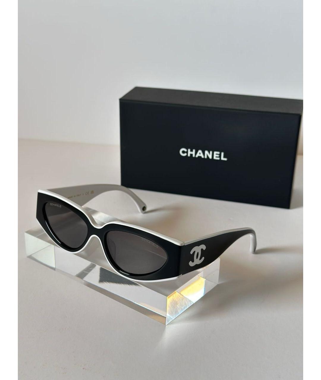 CHANEL Черные пластиковые солнцезащитные очки, фото 3