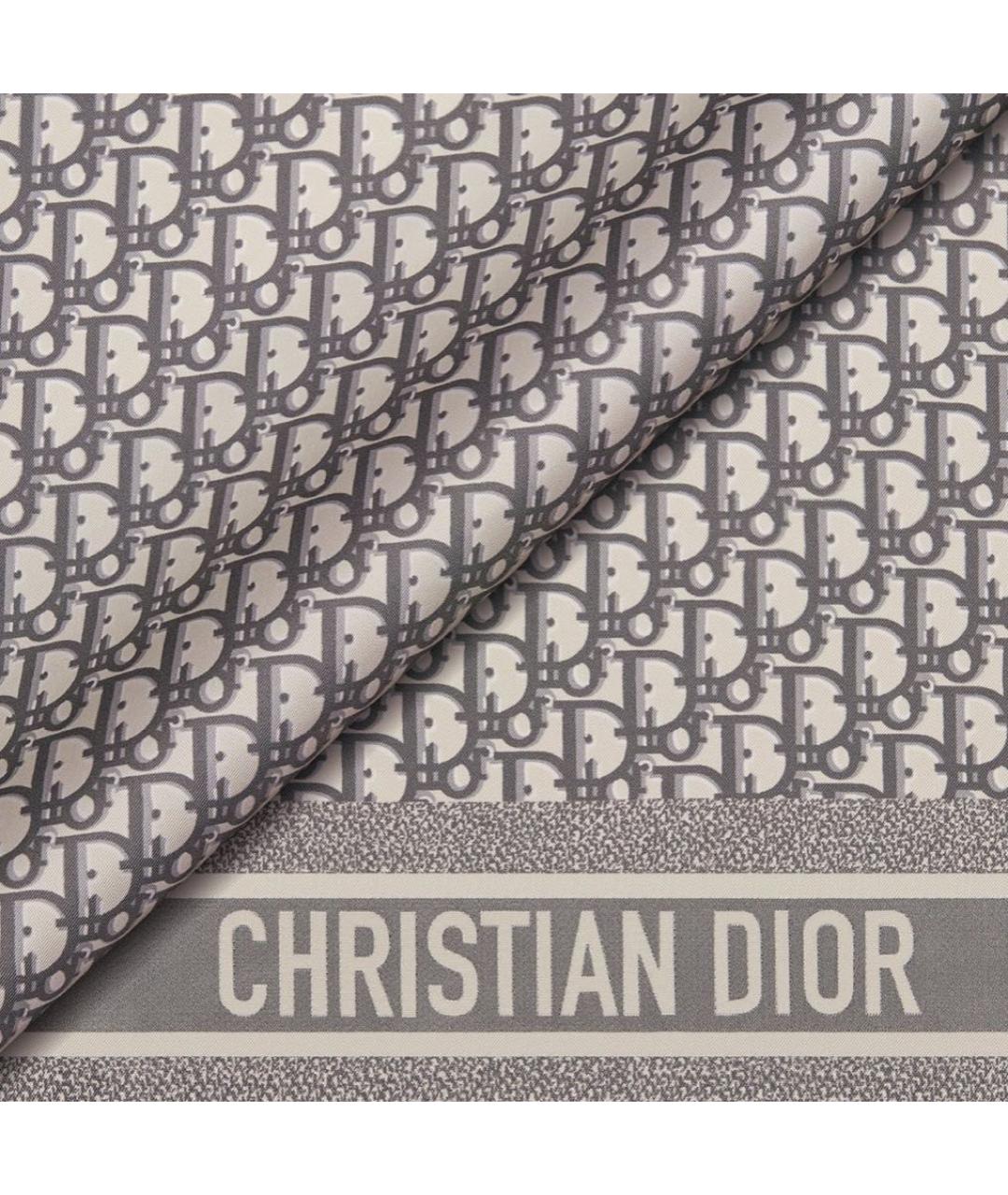 CHRISTIAN DIOR Темно-синий шелковый платок, фото 2