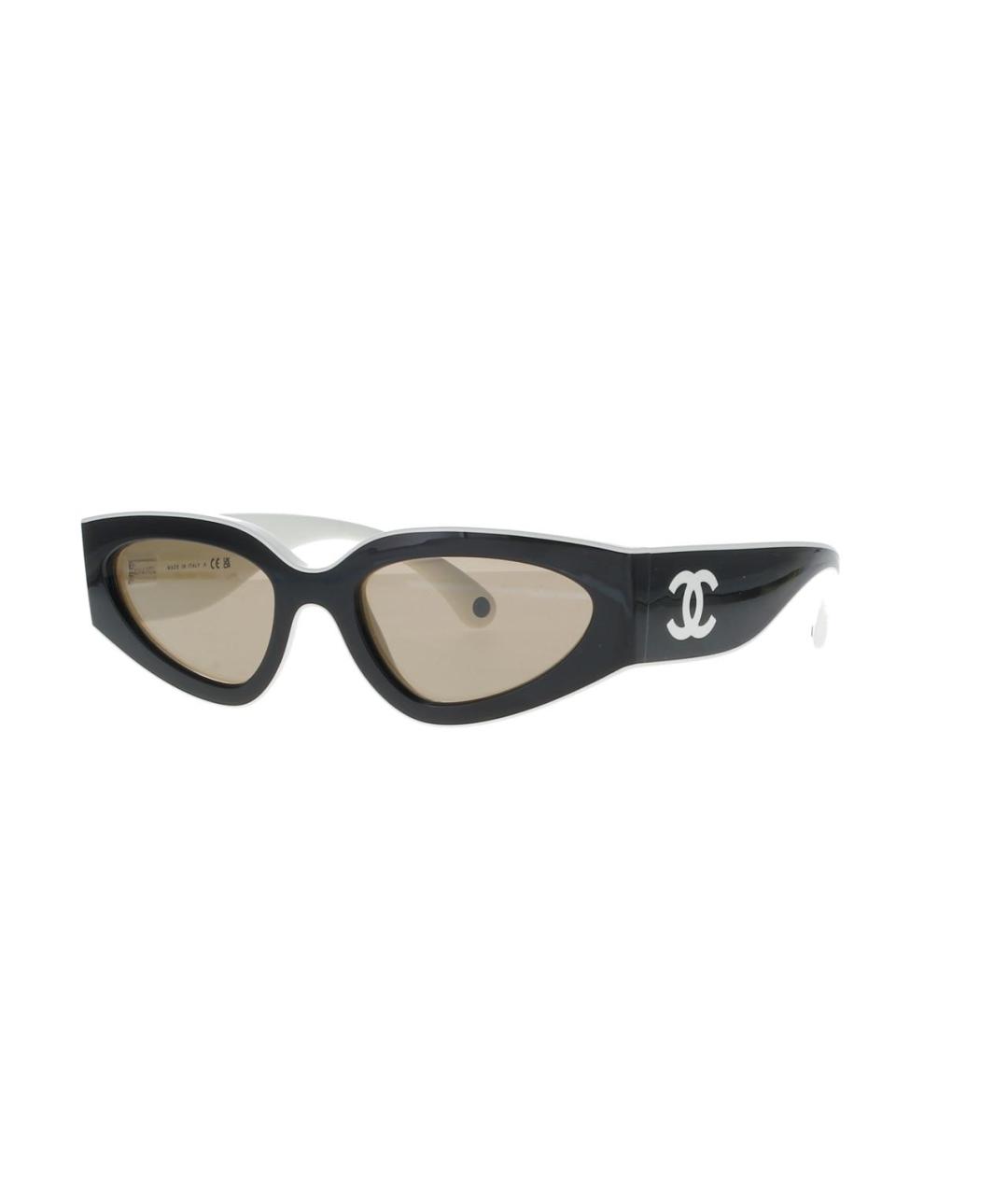 CHANEL Черные пластиковые солнцезащитные очки, фото 1