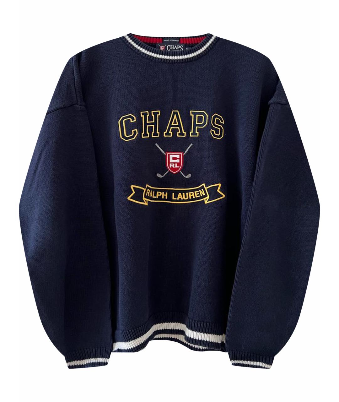 RALPH LAUREN Темно-синий хлопковый джемпер / свитер, фото 1