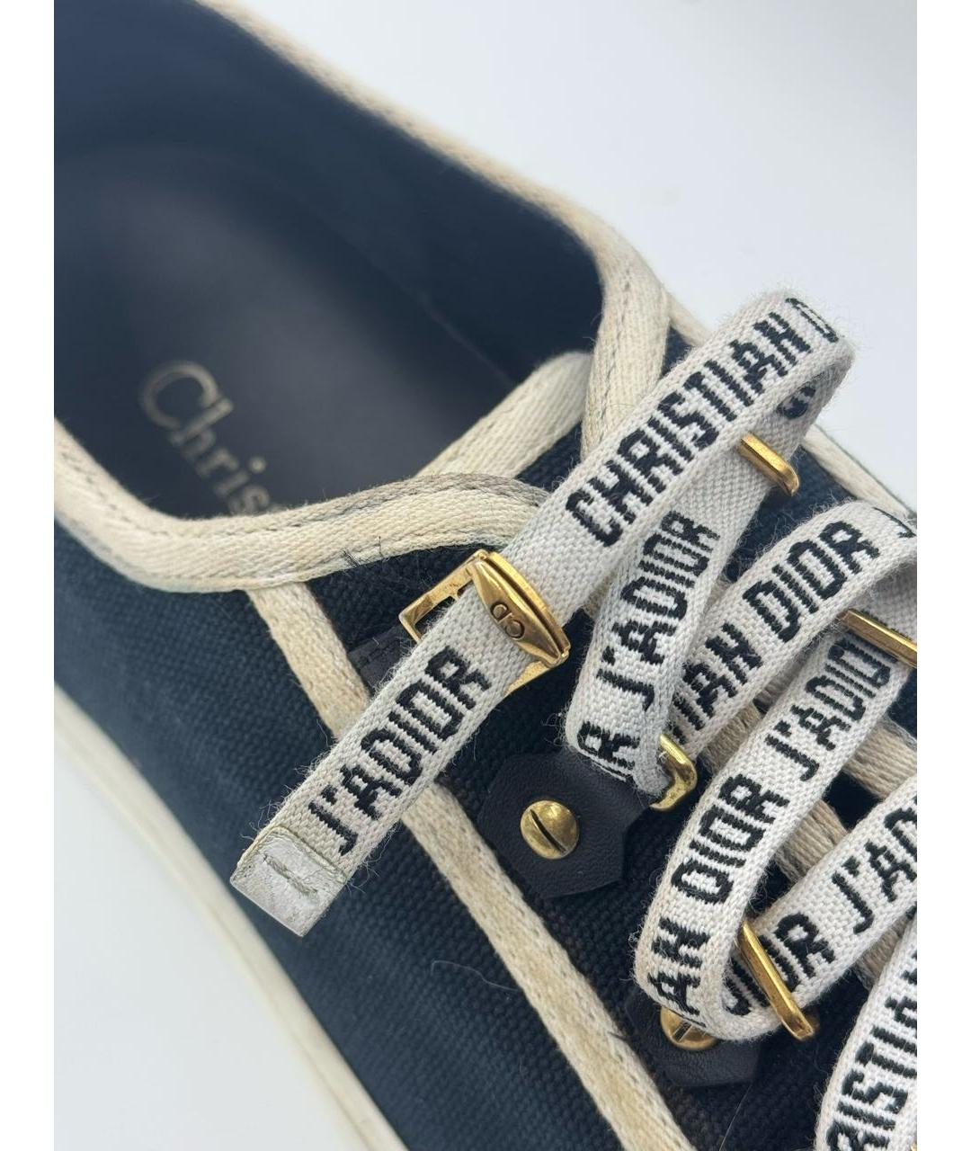 CHRISTIAN DIOR Черные текстильные кеды, фото 3