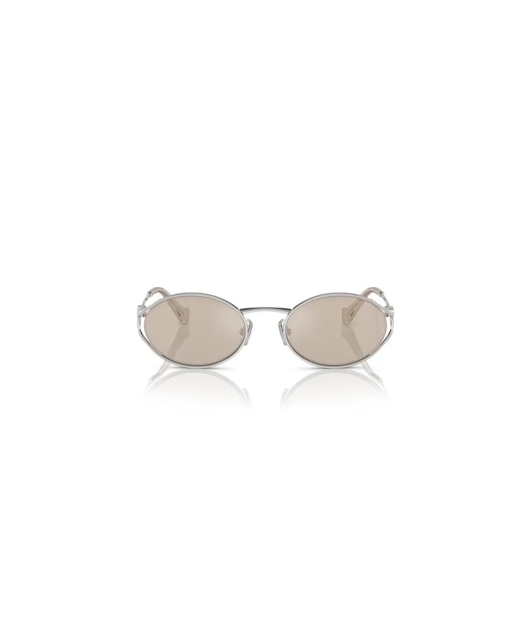 MIU MIU Серебряные металлические солнцезащитные очки, фото 2