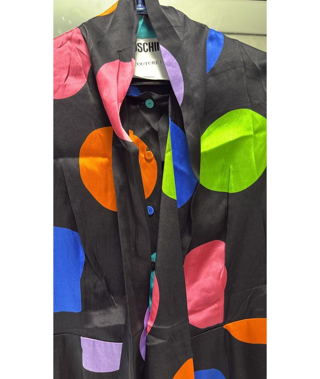 BOUTIQUE MOSCHINO Мульти шелковое коктейльное платье, фото 3