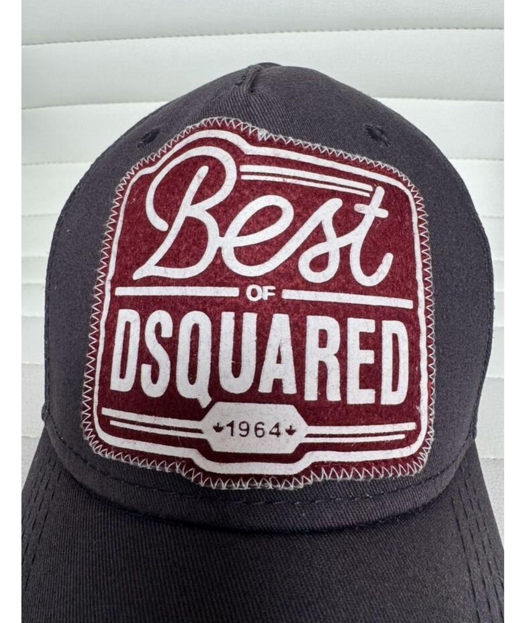 DSQUARED2 Антрацитовая хлопковая кепка/бейсболка, фото 3