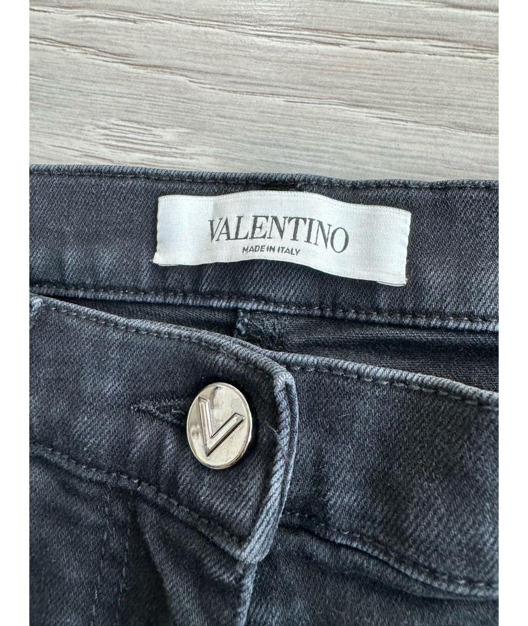 VALENTINO Черные хлопко-эластановые джинсы слим, фото 3