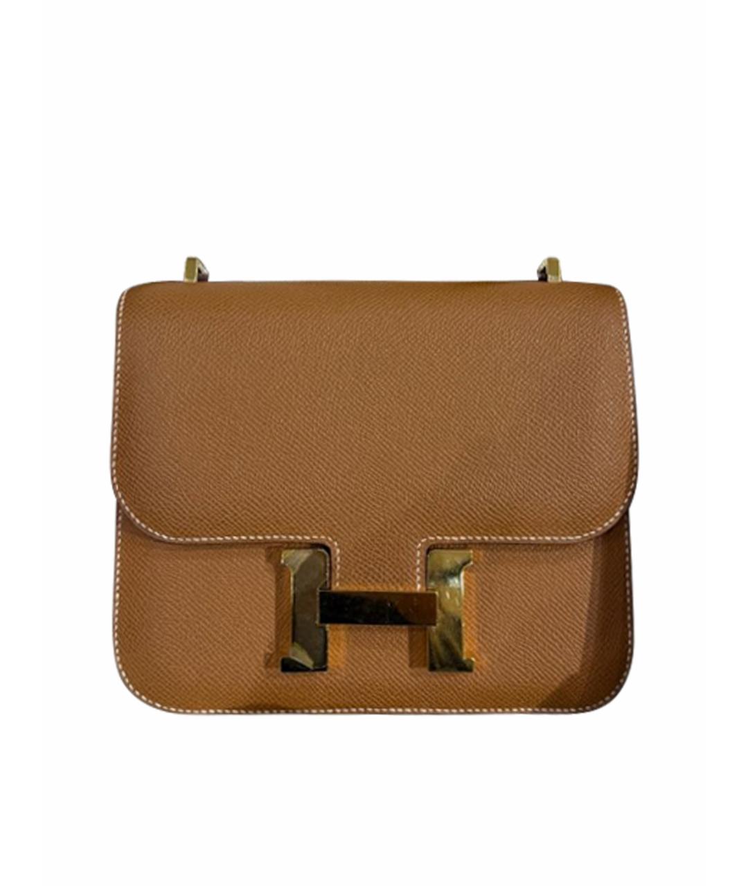 HERMES Коричневая кожаная сумка через плечо, фото 1