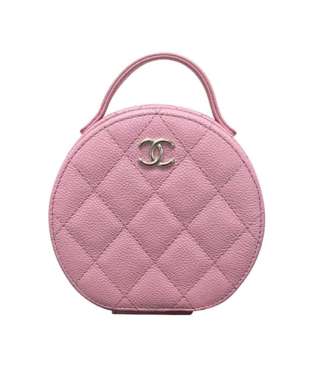 CHANEL Розовая кожаная сумка с короткими ручками, фото 6