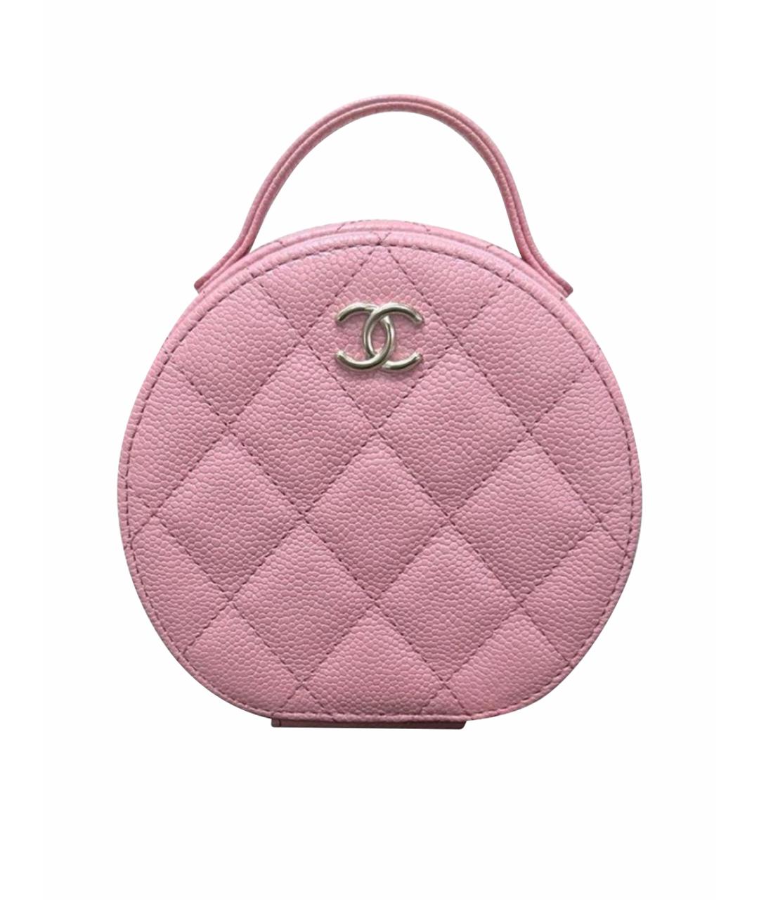 CHANEL Розовая кожаная сумка с короткими ручками, фото 1