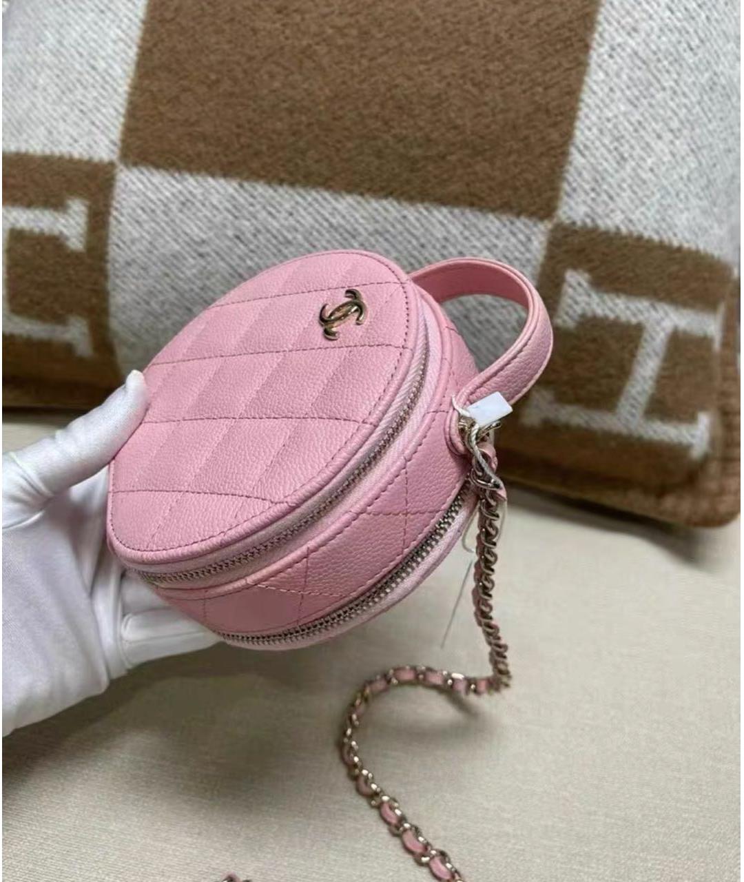 CHANEL Розовая кожаная сумка с короткими ручками, фото 4