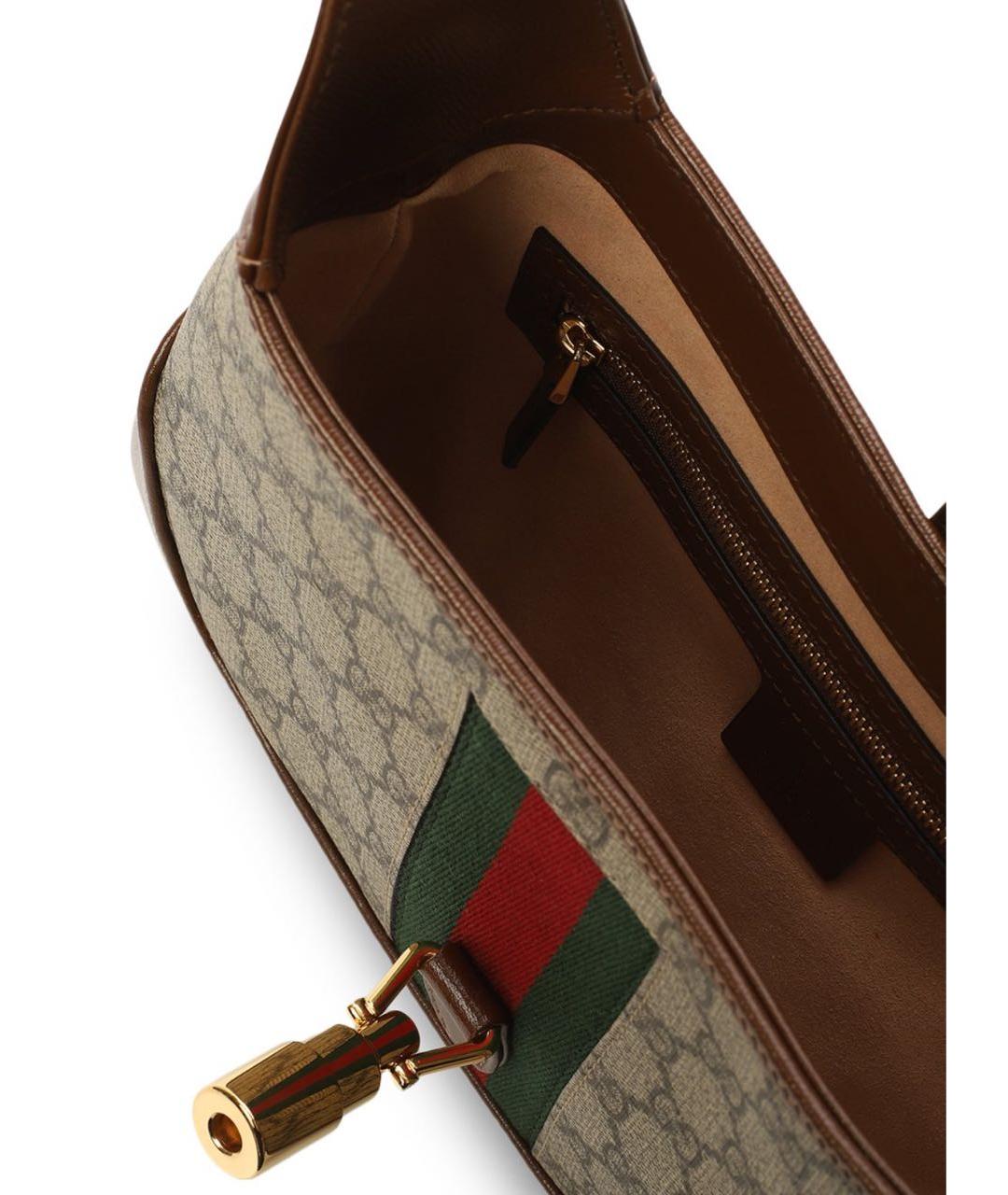 GUCCI Антрацитовая кожаная сумка через плечо, фото 7
