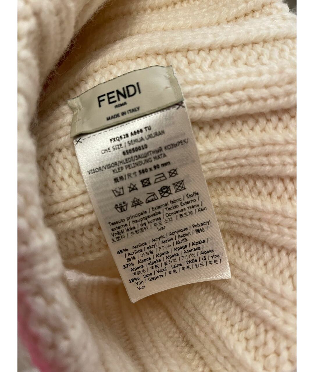 FENDI Белая кепка, фото 3