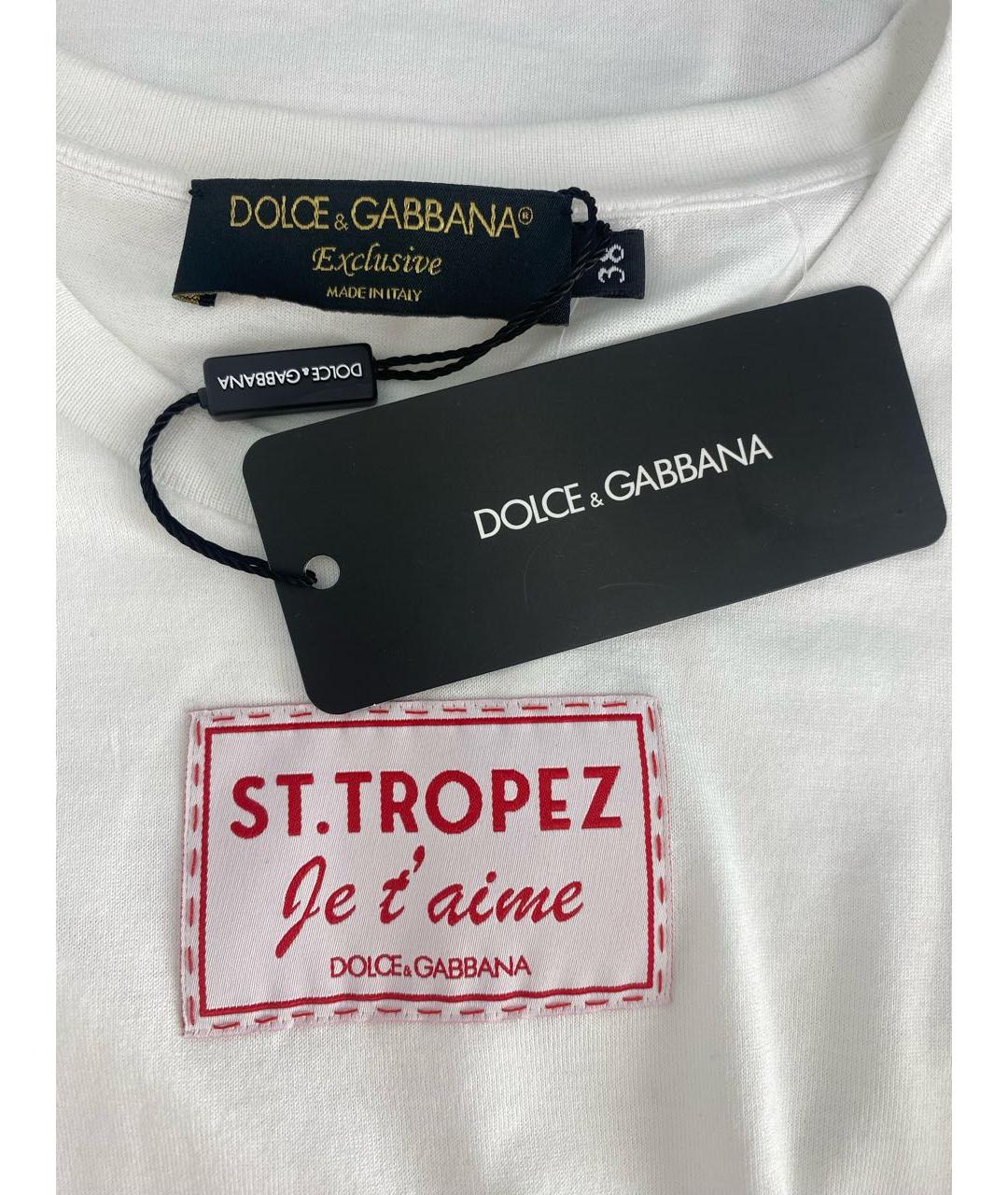 DOLCE&GABBANA Белая хлопковая футболка, фото 4
