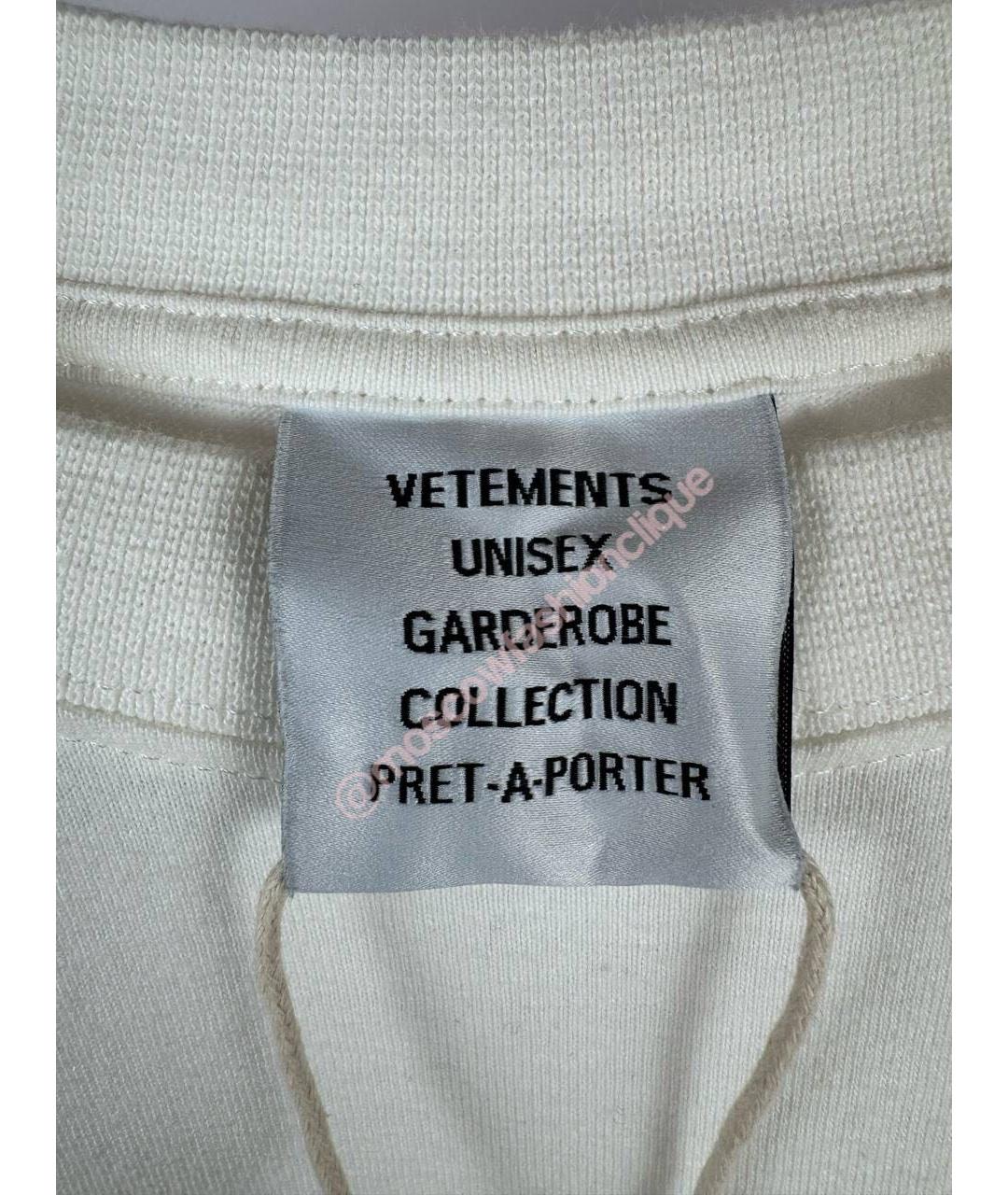 VETEMENTS Белая хлопковая футболка, фото 5
